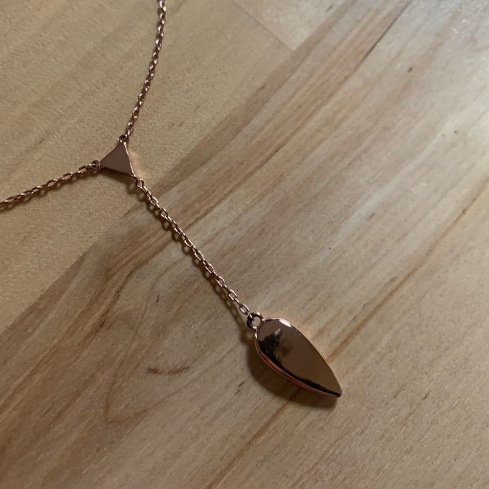 Rose gold dangle necklace